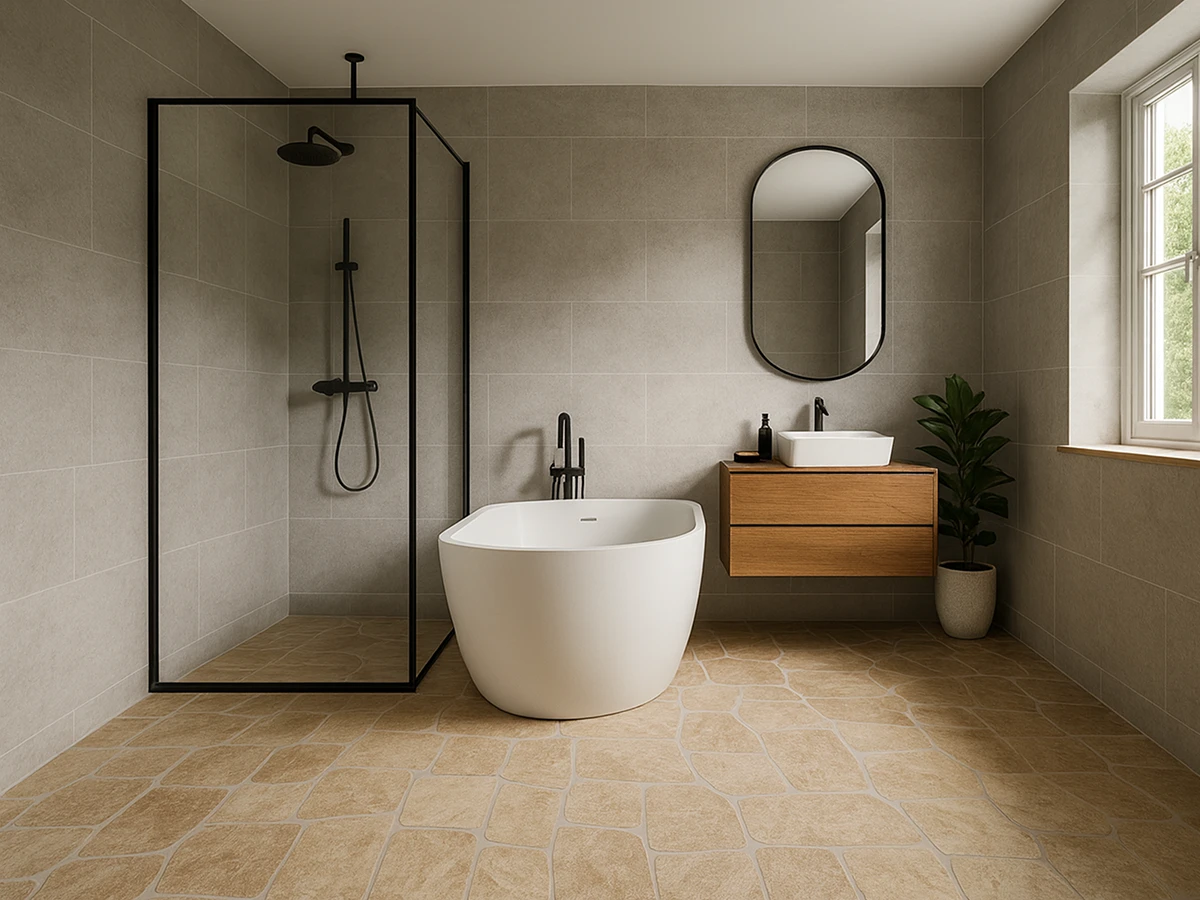 Collage ceramic flooring