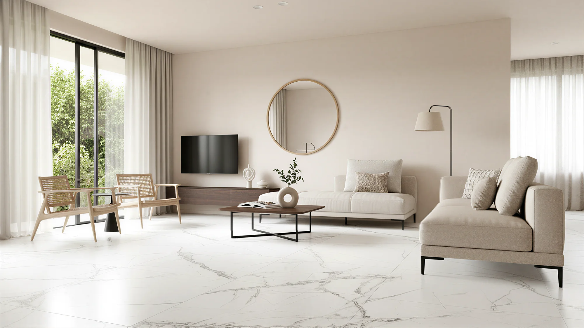 Monoserra Linum White ceramic tiles