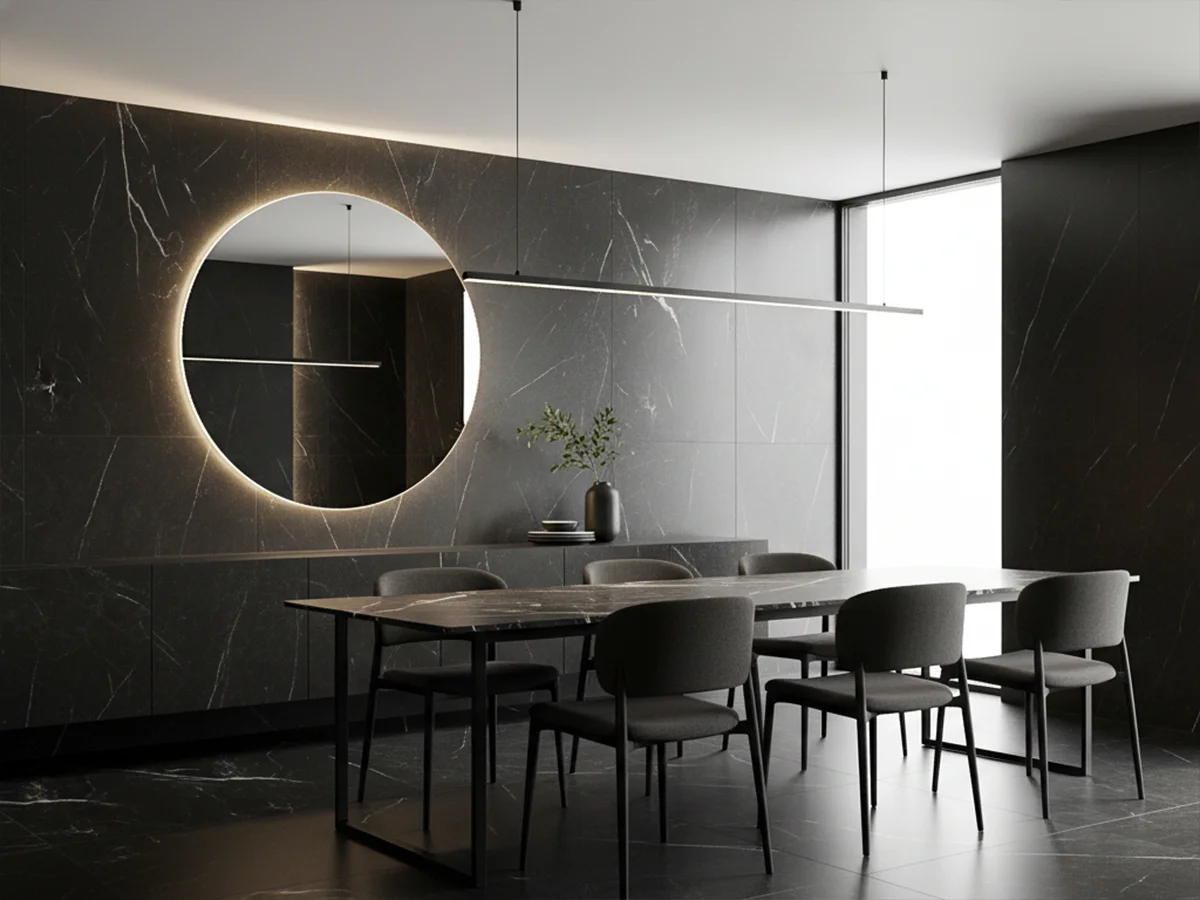 Monoserra Nero Marguina ceramic tiles